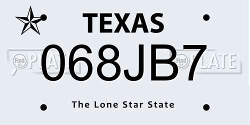 068JB7 Texas License Plate