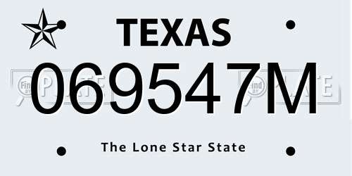 069547M Texas License Plate