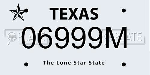 06999M Texas License Plate