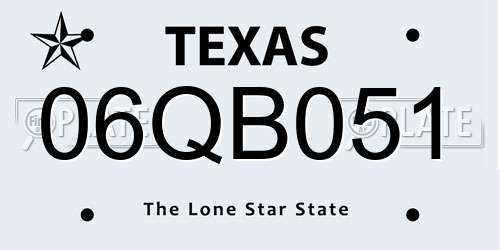 06QB051 Texas License Plate