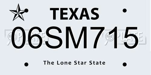 06SM715 Texas License Plate