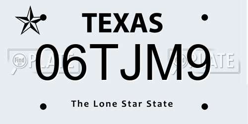 06TJM9 Texas License Plate