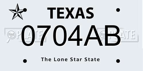 0704AB Texas License Plate