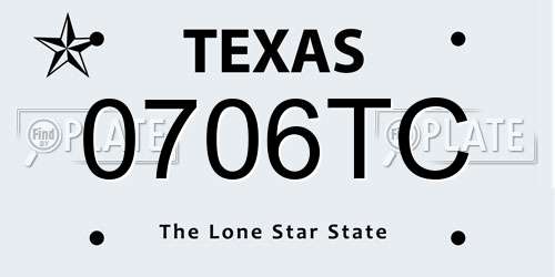 0706TC Texas License Plate