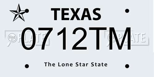 0712TM Texas License Plate