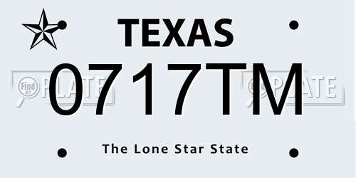 0717TM Texas License Plate