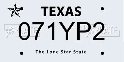 071YP2 Texas License Plate