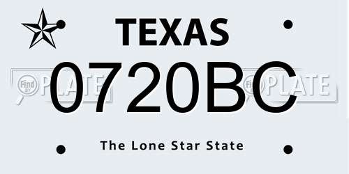 0720BC Texas License Plate