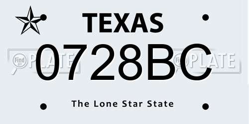 0728BC Texas License Plate