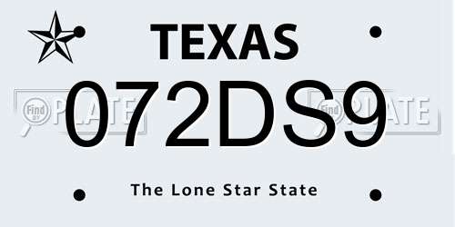 072DS9 Texas License Plate