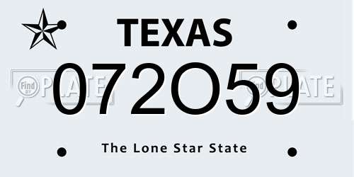 072O59 Texas License Plate