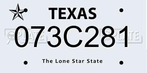 073C281 Texas License Plate
