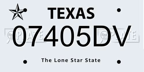 07405DV Texas License Plate