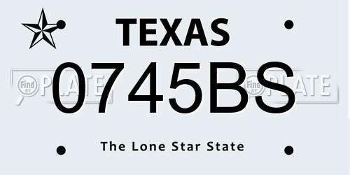 0745BS Texas License Plate