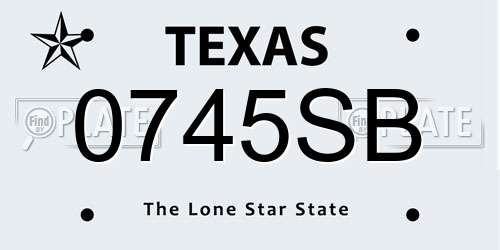 0745SB Texas License Plate