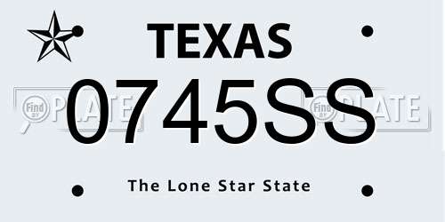 0745SS Texas License Plate