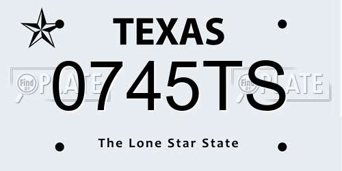 0745TS Texas License Plate