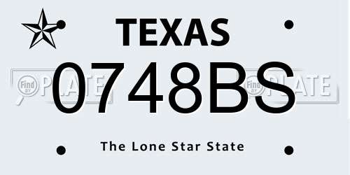 0748BS Texas License Plate