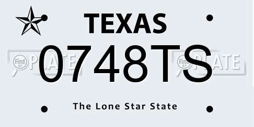0748TS Texas License Plate