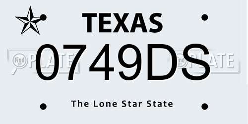 0749DS Texas License Plate