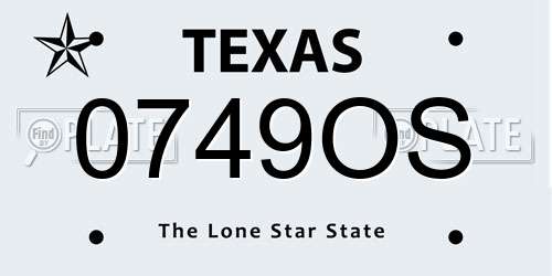 0749OS Texas License Plate