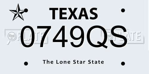 0749QS Texas License Plate