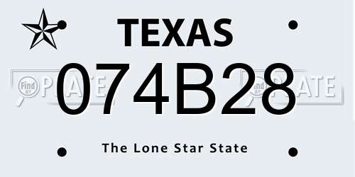 074B28 Texas License Plate