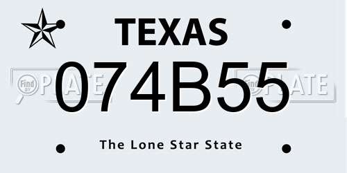 074B55 Texas License Plate