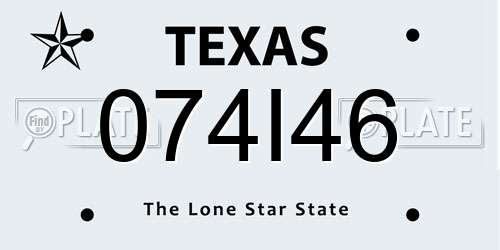 074I46 Texas License Plate