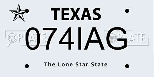 074IAG Texas License Plate