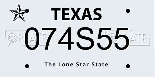 074S55 Texas License Plate
