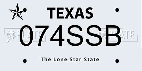 074SSB Texas License Plate
