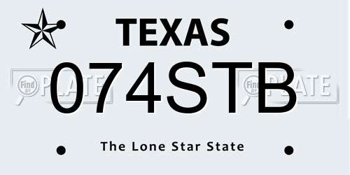 074STB Texas License Plate
