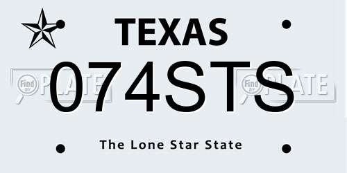074STS Texas License Plate