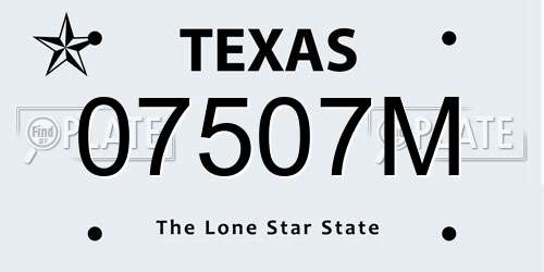 07507M Texas License Plate