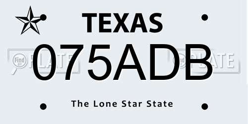 075ADB Texas License Plate