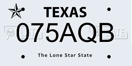 075AQB Texas License Plate