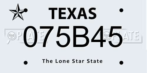 075B45 Texas License Plate