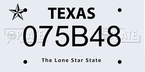 075B48 Texas License Plate