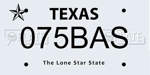 075BAS Texas License Plate
