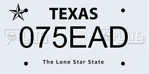 075EAD Texas License Plate