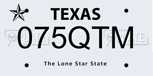 075QTM Texas License Plate