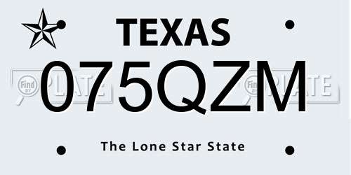 075QZM Texas License Plate