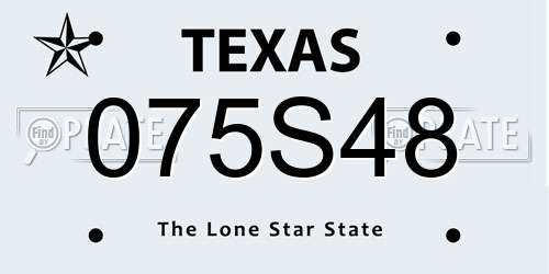 075S48 Texas License Plate