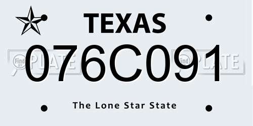 076C091 Texas License Plate