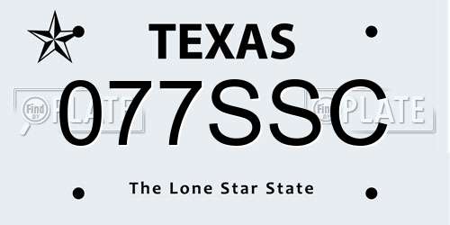 077SSC Texas License Plate