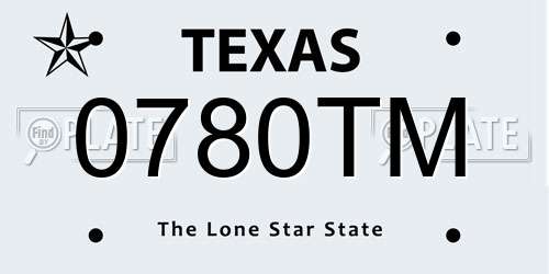 0780TM Texas License Plate