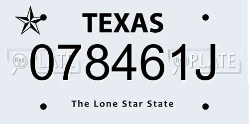 078461J Texas License Plate