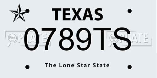 0789TS Texas License Plate