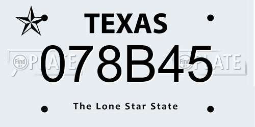078B45 Texas License Plate